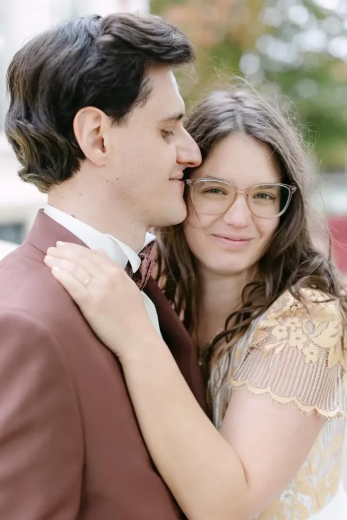 Robe de mariée doré sur mesure Ségolène Gabet