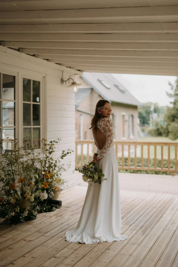 Robe de mariée Aube en tulle bridé doublé de soie - Paris Lille