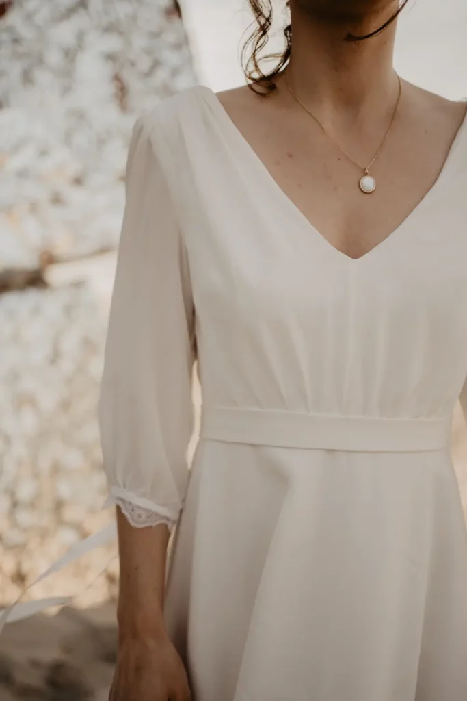 Robe de mariée en crêpe de soie