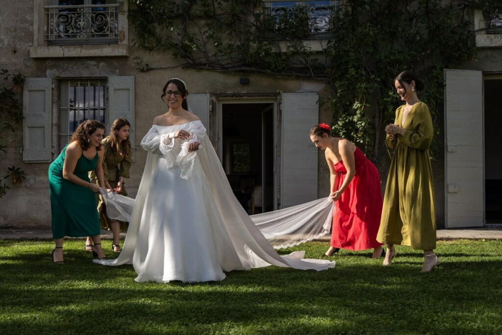Mariage royale robe de mariée en gazar de soie - fabrication française - Ségolène Gabet
