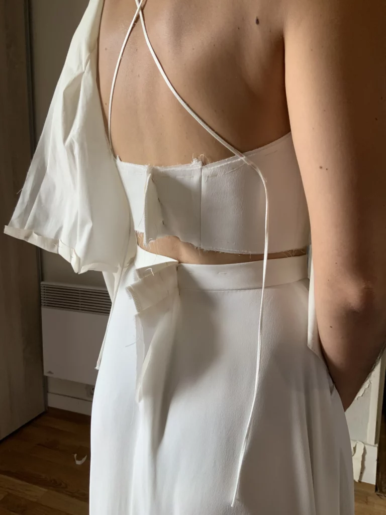 Robe de mariée sur mesure essayage création à la commande
satin de soie écoresponsable
Ségolène Gabet